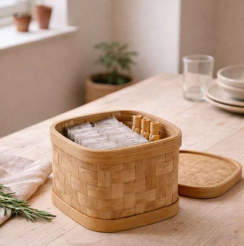 Bamboo Storage Box - Square — Shop online | Slow Livin — view 3
